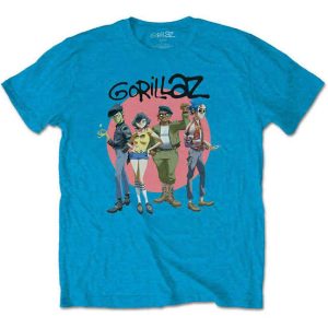 GORILLAZ - CIRCLE GROUP BLUE T- SHIRT