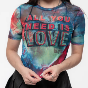 BEATLES - All You Need Is Love Lady Mesh Crop