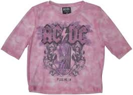 AC/DC - Plug Me In Lady Mesh Crop